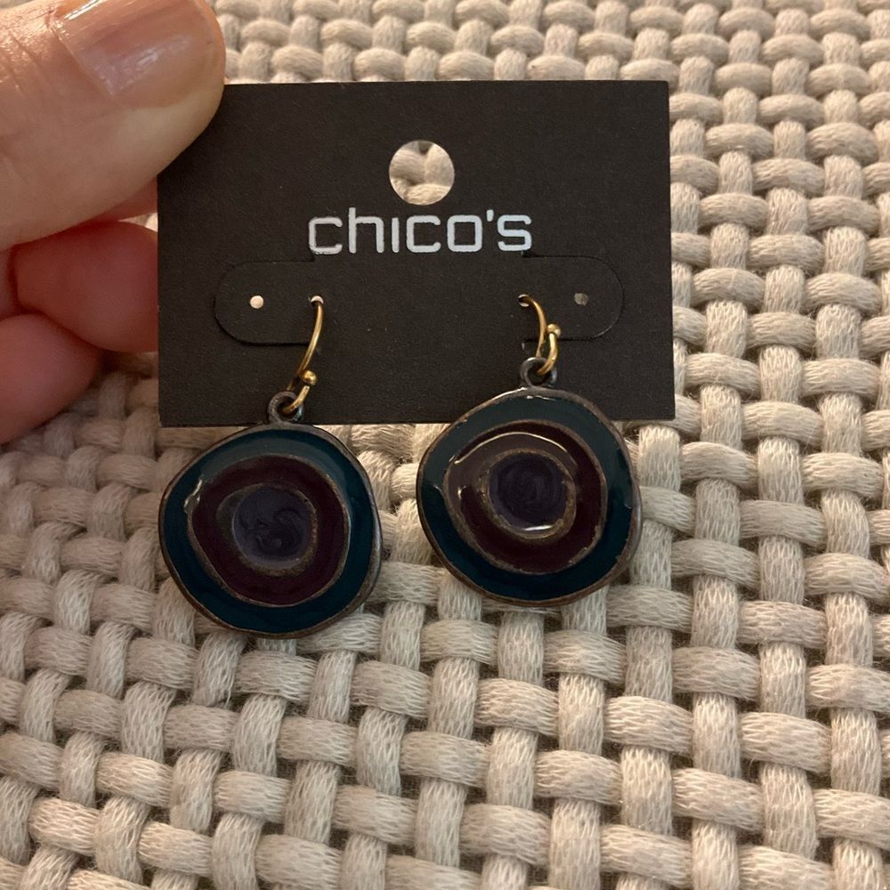0082-Chico's Black and Gold Earrings